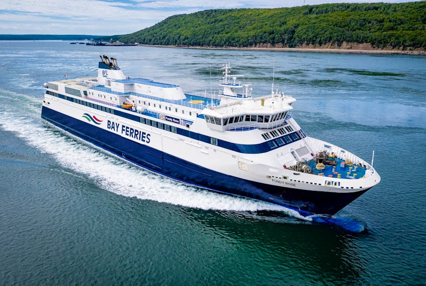 The MV Fundy Rose, which sails between Digby, N.S. and Saint John, N.B., is owned by Transport Canada and leased to Bay Ferries Ltd. It is operated under an interprovincial agreement between Nova Scotia, New Brunswick and the federal government. BAY FERRIES PHOTO
