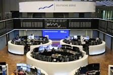 The German share price index DAX graph is pictured at the stock exchange in Frankfurt, Germany, November 21, 2023.