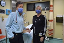 Dr. Stephanie Langley, left, is among a dozen doctors who do shifts at the Northside Urgent Treatment Centre in North Sydney and Rhonda Hudson is a registered nurse there. BARB SWEET/CAPE BRETON POST