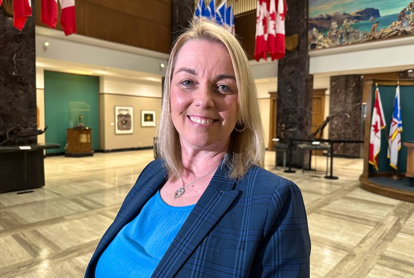 At Confederation Building on Tuesday, Portugal Cove-St. Philips town councillor Tina Neary is named the Progressive Conservative candidate for the upcoming Conception Bay East-Bell Island by-election. -Juanita Mercer/SaltWire