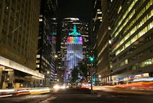 The Helmsley Building is lit in rainbow color ahead of the 50th anniversary of the Stonewall riot, in New York, U.S., June 24, 2019. 