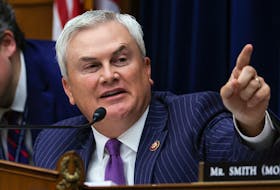 Chairman James Comer (R-KY) gestures as he speaks during a House Oversight and Accountability Committee impeachment inquiry hearing into U.S. President Joe Biden, focused on his son Hunter Biden's foreign business dealings, on Capitol Hill in Washington, U.S., September 28, 2023.