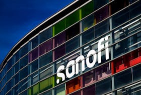 The logo of French drugmaker Sanofi is seen a the Sanofi Genzyme Polyclonals in Lyon, France, September 30, 2023.
