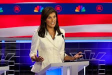 Former South Carolina Governor Nikki Haley speaks at the third Republican candidates' U.S. presidential debate of the 2024 U.S. presidential campaign hosted by NBC News at the Adrienne Arsht Center for the Performing Arts in Miami, Florida, U.S., November 8, 2023.