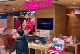 A view of a Rakuten Mobile branch in Tokyo, Japan, November 28, 2023.