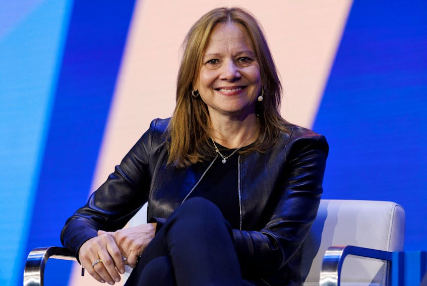 Mary Barra, Chair and CEO of General Motors Company speaks at the 2022 Milken Institute Global Conference in Beverly Hills, California, U.S., May 2, 2022. 