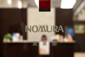 The logo of Nomura Securities is seen at the company's Head Office in Tokyo, Japan, November 28, 2016.   