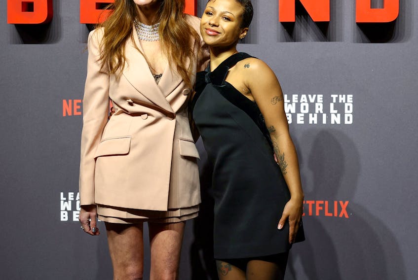 Cast members Julia Roberts and Myha'la Herrold attend the World Premiere of the film "Leave the World Behind" in London, Britain, November 29, 2023.