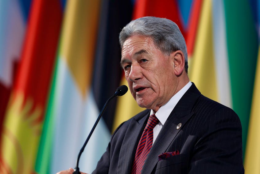 New Zealand's Foreign Minister Winston Peters speaks during a news conference after he attended an emergency meeting of the Organisation of Islamic Cooperation (OIC) in Istanbul, Turkey, March 22, 2019.