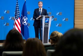 US Secretary of State Antony Blinken attends a press conference following the NATO Foreign Ministers meeting on Ukraine at its Headquarters in Brussels, Belgium November 29, 2023.     SAUL LOEB/Pool via REUTERS