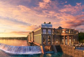 An artist's conception of the completed hotel at the former Toronto Power Generating Station in Niagara Falls.