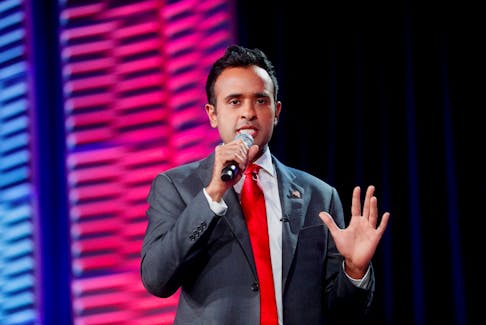 Republican presidential candidate Vivek Ramaswamy speaks during the party's Florida Freedom Summit held at the Gaylord Palms Resort & Convention Center in Kissimmee, Florida, U.S., November 4, 2023. 