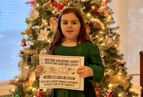 Six-year-old River Quinlan is the Christmas Kid for the Western Shelburne County Health Care Charitable Society’s annual Christmas fundraising mail out to the community. Formed in 2006, the society has helped people and other organizations in the Municipality of Barrington and Town of Clark’s Harbour in numerous ways. KATHY JOHNSON