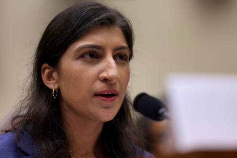 Federal Trade Commission (FTC) Chair Lina Khan testifies before a House Judiciary Committee hearing on "Oversight of the Federal Trade Commission," on Capitol Hill in Washington, U.S., July 13, 2023.