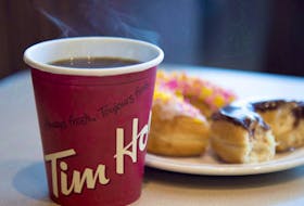  Tim Hortons coffee and doughnuts at a restaurant in B.C.