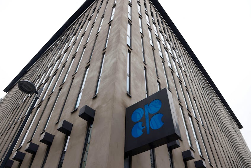 A view of the logo of the Organization of the Petroleum Exporting Countries (OPEC) outside their headquarters in Vienna, Austria, November 30, 2023.