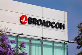 Broadcom Limited company logo is pictured on an office building in Rancho Bernardo, California May 12, 2016.  