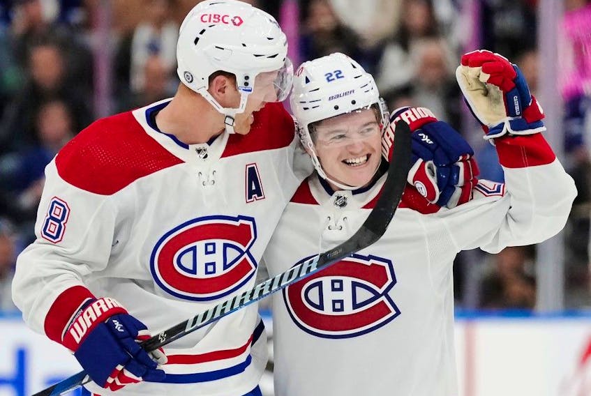 The offensively challenged Canadiens need forward Cole Caufield, right, and defenceman Mike Matheson to keep scoring, Stu Cowan writes.