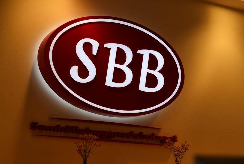 The logo of SBB is seen at company's headquarters in Stockholm, Sweden, September 14, 2023.