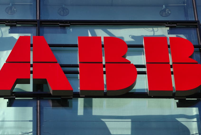 The logo of ABB is seen at an office building in Zurich, Switzerland September 10, 2020. Picture taken September 10, 2020.