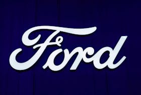A Ford logo is seen during the New York International Auto Show, in Manhattan, New York City, U.S., April 5, 2023.
