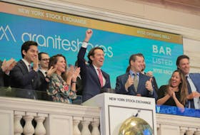 William Rhind, Founder and CEO of GraniteShares Gold Trust, rings the opening bell at the New York Stock Exchange (NYSE) in New York, U.S., March 4, 2019.