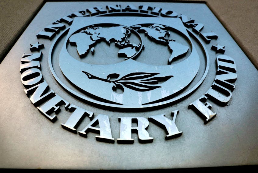 The International Monetary Fund (IMF) logo is seen outside the headquarters building in Washington, U.S., September 4, 2018.