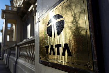 A Tata sign is seen outside their offices in London, Britain March 30, 2016.