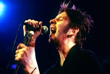 Shane MacGowan, former lead singer of The Pogues, performs during the Montreux Jazz festival in the [Miles Davis] Hall late July 15, 1995. MacGowan and his band The Popes were part of the 'Irish Night' during the festival.