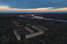 A view shows abandoned buildings in the Chagan military town near the former Semipalatinsk Test Site, one of the main locations for nuclear testing in the Soviet Union, in the Abai Region, Kazakhstan November 7, 2023.