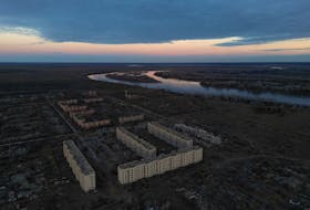 A view shows abandoned buildings in the Chagan military town near the former Semipalatinsk Test Site, one of the main locations for nuclear testing in the Soviet Union, in the Abai Region, Kazakhstan November 7, 2023.