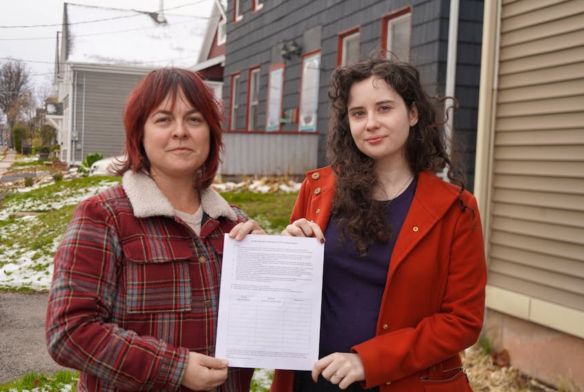 Rene Lombard, left, and Jennifer O’Brien have both developed a petition called the Caspie's Campaign to ban trapping and snaring in P.E.I. Vivian Ulinwa/ SaltWire