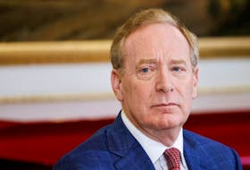 Vice Chairman of Microsoft Brad Smith looks on during the 5th Summit of "Christchurch Call", at the Elysee Presidential Palace in Paris, France November 10, 2023.  LUDOVIC MARIN/Pool via
