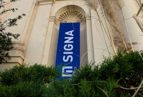 The sign of Signa Holding is placed on one of their offices in Vienna, Austria, November 6, 2023.