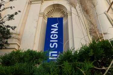 The sign of Signa Holding is placed on one of their offices in Vienna, Austria, November 6, 2023.