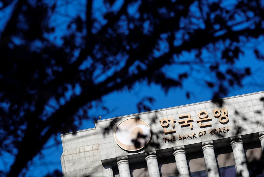 The logo of the Bank of Korea is seen in Seoul, South Korea, November 30, 2017. 