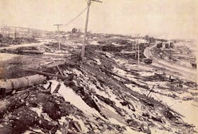 Halifax explosion, looking north on waterfront