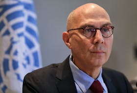 United Nations High Commissioner for Human Rights Volker Turk speaks during a press conference in Amman, Jordan November 10, 2023.