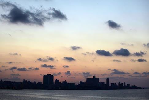 Picture shows Havana's skyline at dusk, November 23, 2011.