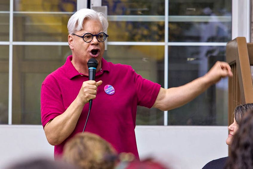 CUPE Ontario president Fred Hahn at a rally in 2019. 