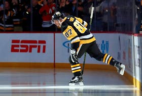 Pittsburgh Penguins captain Sidney Crosby played in his 1,200th career NHL game on Saturday against the San Jose Sharks. - Charles LeClaire-USA TODAY Sports