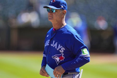 Toronto Blue Jays bench coach Don Mattingly before a baseball game against the Oakland Athletics.