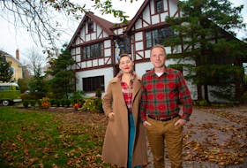 Amanda and John Wesley Chisholm pose for a photo outside their Jubilee Rd. home on Tuesday, Nov. 7, 2023. The Tudor-style home was built in 1920 and the Chisholms are trying to get municipal heritage designation for the house.
Ryan Taplin - The Chronicle Herald