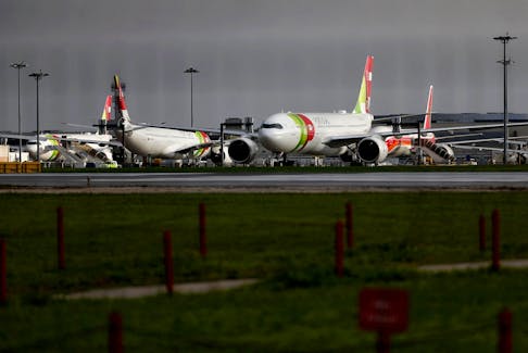 TAP Air Portugal planes are seen at Lisbon's airport in Lisbon, Portugal, December 11, 2020.