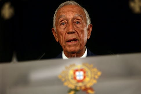 Portugal's President Marcelo Rebelo de Sousa addresses the nation in Belem Palace, Lisbon, Portugal, May 4, 2023.
