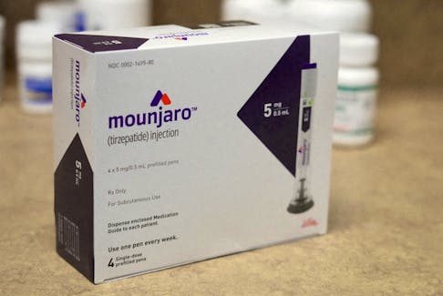 A box of Mounjaro, a tirzepatide injection drug used for treating type 2 diabetes made by Lilly is seen at Rock Canyon Pharmacy in Provo, Utah, U.S. March 29, 2023.