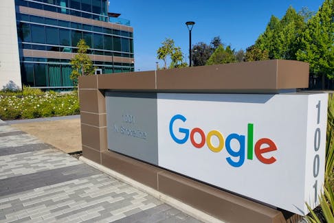 A sign is pictured outside a Google office near the company's headquarters in Mountain View, California, U.S., May 8, 2019.  Photo taken May 8, 2019. 