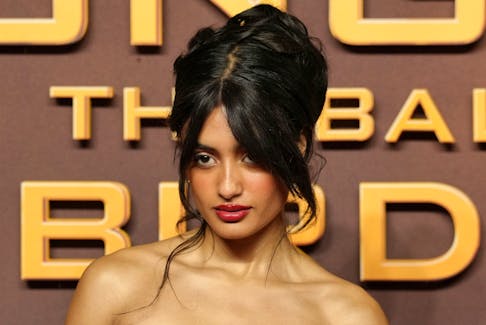 Sabrina Bahsoon attends the world premiere of the movie "Hunger Games: The Ballad of Songbirds and Snakes", in BFI IMAX, London, Britain, November 9, 2023.
