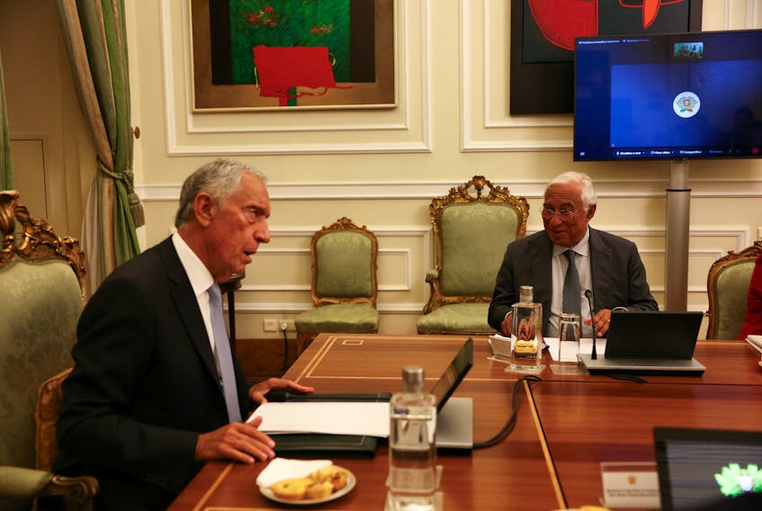 Portugal's President Marcelo Rebelo de Sousa meets with the Council of State after Prime Minister Antonio Costa resigned due to an ongoing investigation on the alleged corruption in multi-billion dollar lithium, green hydrogen and data centre deals, in Lisbon, Portugal, November 9, 2023.