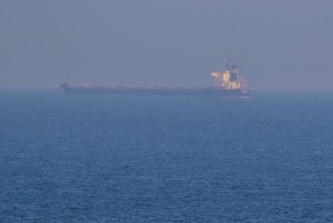 A grain ship carrying Ukrainian grain is seen in the Black Sea, amid Russia's attack on Ukraine, near Ukrainian port of Odesa, Ukraine November 2, 2022. 